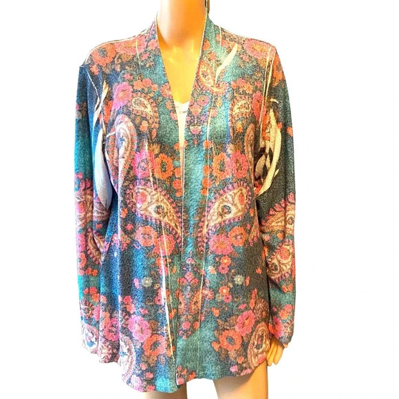 Mushka By Sienna Rose Boho Floral Open Cardigan Women Size L - Picture 6 of 6